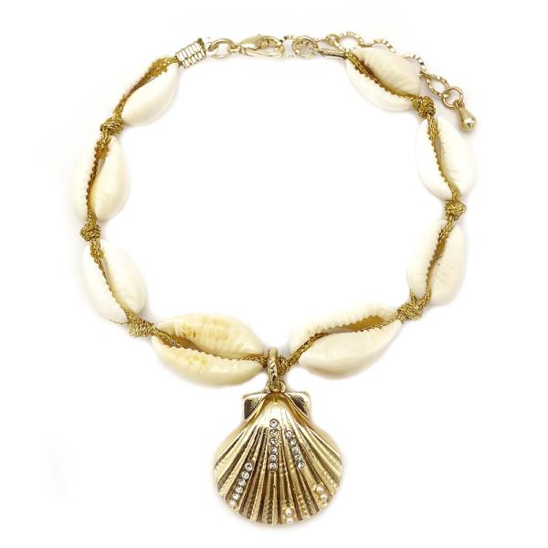 COWRIE SHELL METAL SHELL CHARM BRACELET