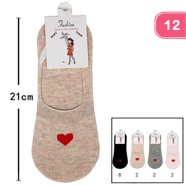 HEART LINER SOCKS (12 UNITS)