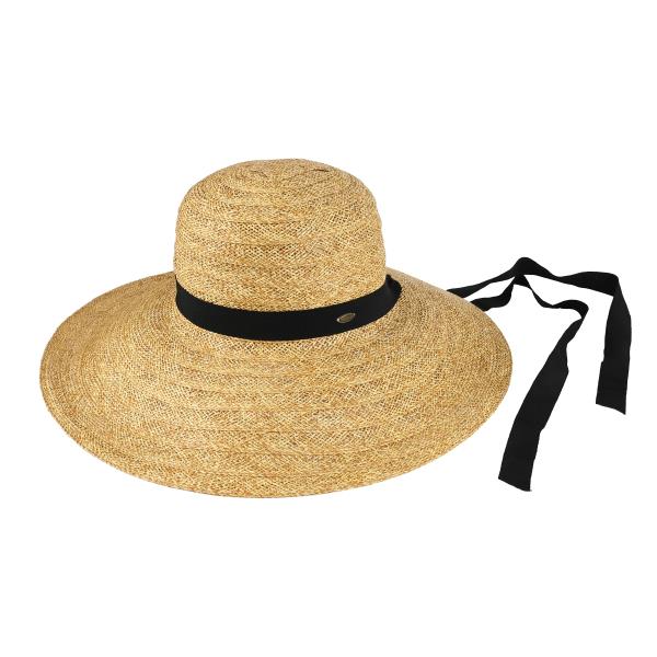 CC TIE NECK STRAW BEACH HAT