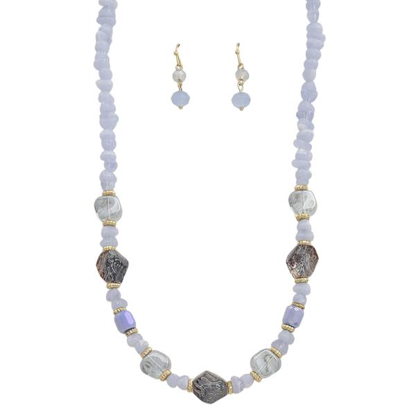 BEADED NECKLACE EARRING SET