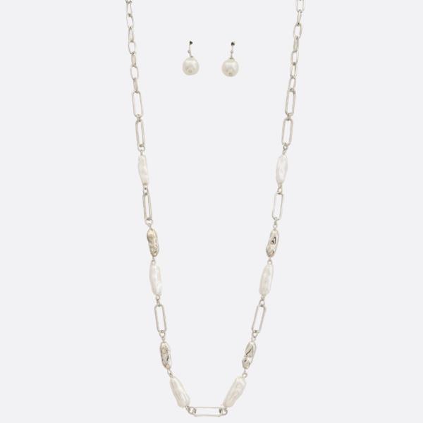 PEARL OVAL BEADED NECKLACE