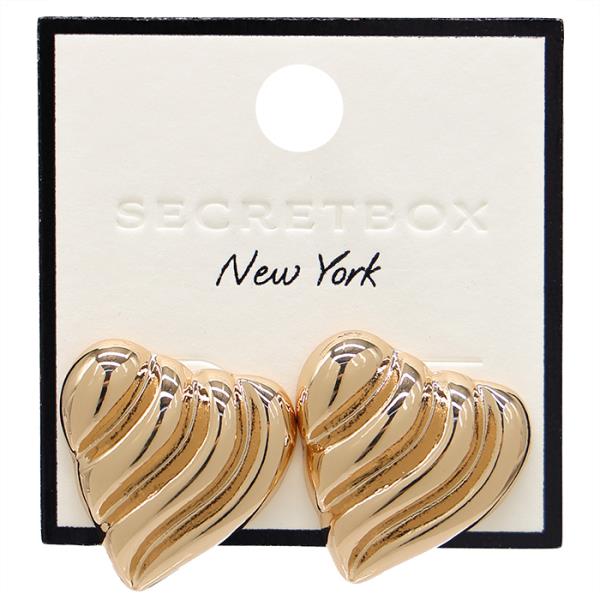 SECRET BOX TEXTURED HEART EARRING