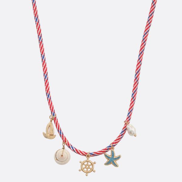 SEA LIFE CHARM CORD NECKLACE