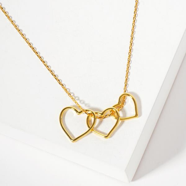 18K GOLD RHODIUM LOVE FAITH AND HOPE NECKLACE