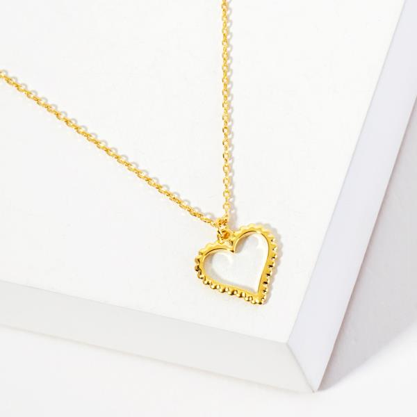 18K GOLD RHODIUM HEARTBEAT OF LIFE HEART NECKLACE