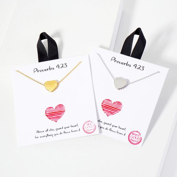 18K GOLD RHODIUM PROVERBS 4:23 NECKLACE