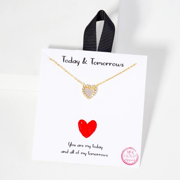 18K GOLD RHODIUM TODAY & TOMORROWS HEART NECKLACE