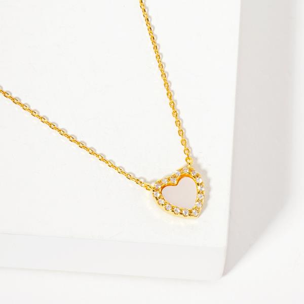 18K GOLD RHODIUM TODAY & TOMORROWS HEART NECKLACE