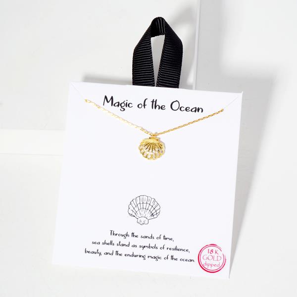 18K GOLD RHODIUM MAGIC OF THE OCEAN SHELL NECKLACE