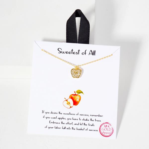 18K GOLD RHODIUM SWEETEST OF ALL APPLE NECKLACE