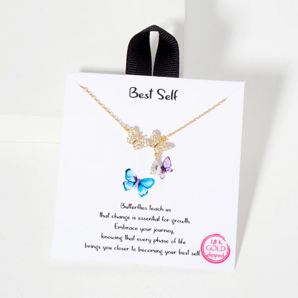 18K GOLD RHODIUM BEST SELF BUTTERFLY NECKLACE