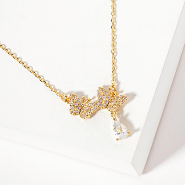 18K GOLD RHODIUM BEST SELF BUTTERFLY NECKLACE