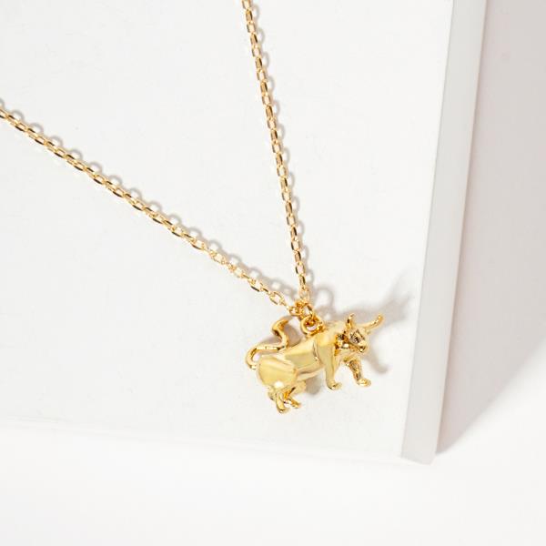 18K GOLD RHODIUM EVERY DAY BULL NECKLACE