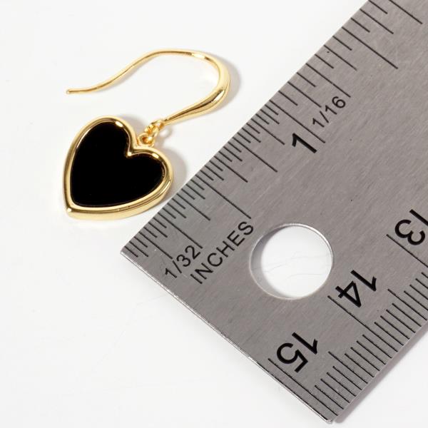 GOLD DIPPED CZ HEART DANGLE EARRING