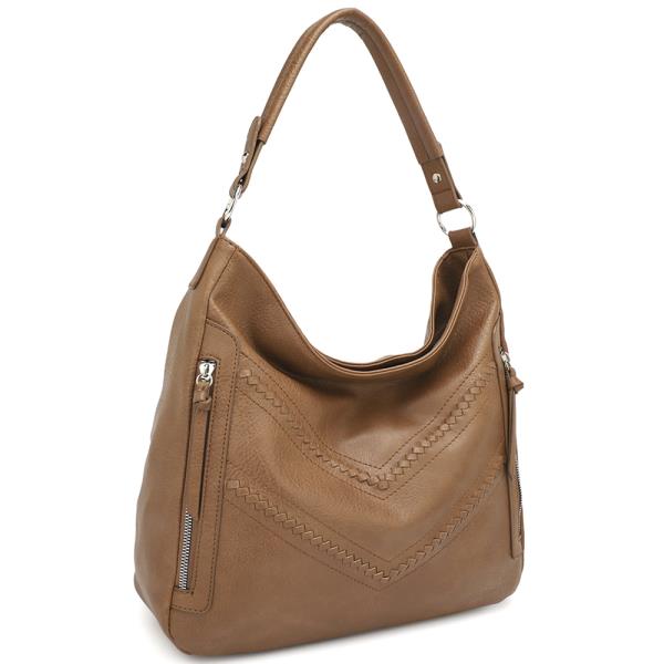 FASHION ZIPPER SHOULDER HOBO BAG