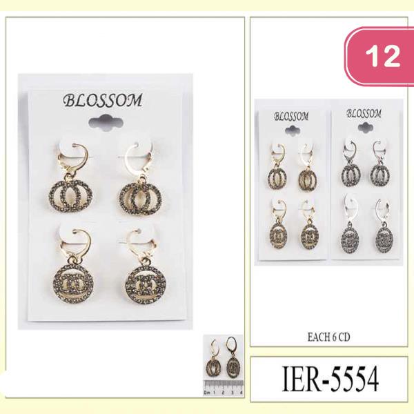 RHINESTONE EARRING SET (12 UNITS)