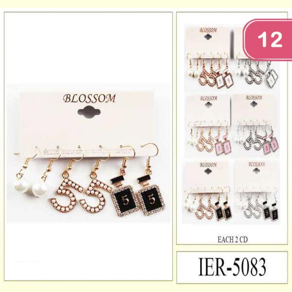 PERFUME DANGLE EARRING 3 PAIR SET (12 UNITS)