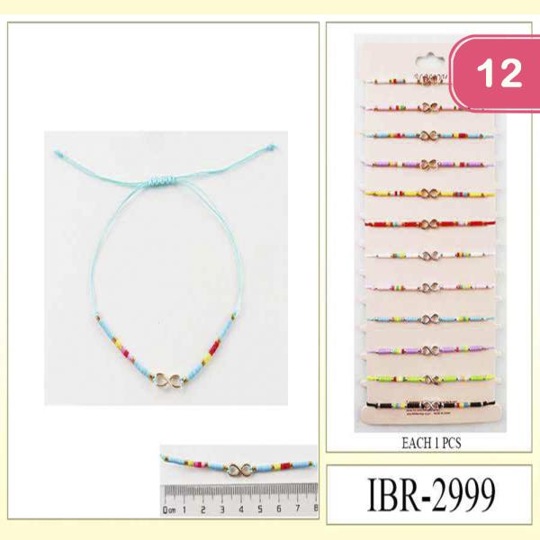 INFINITY SEED BEAD THREAD BRACELET (12 UNITS)