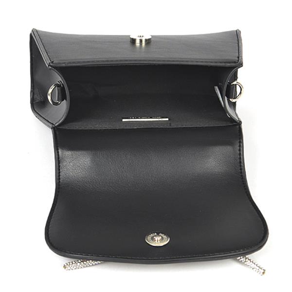 FAUX LEATHER TOP HANDLE CLUTCH