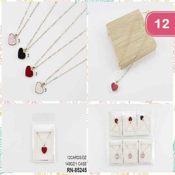 VALENTINE`S DAY HEART PENDANT DAINTY NECKLACE (12 UNITS)