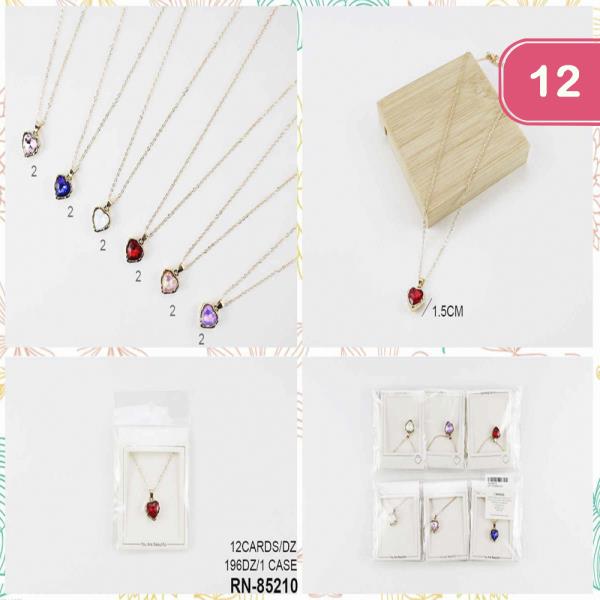 HEART STONE PENDANT DAINTY NECKLACE (12 UNITS)