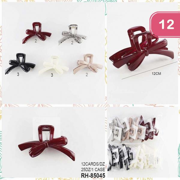 RIBBON HAIR CLAW JAW CLIP (12 UNITS)