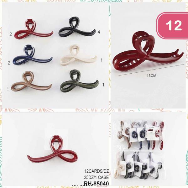 RIBBON HAIR CLAW JAW CLIP (12 UNITS)