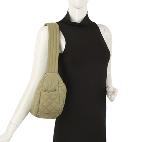 (ONLINE ONLY) Ecostitch quilted nylon shoulder bag