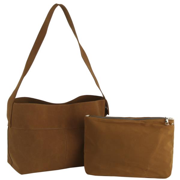 (ONLINE ONLY) 2in1 suede shoulder bag w pouch set