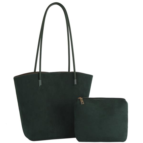 (ONLINE ONLY) 2in1 suede tote bag w pouch set