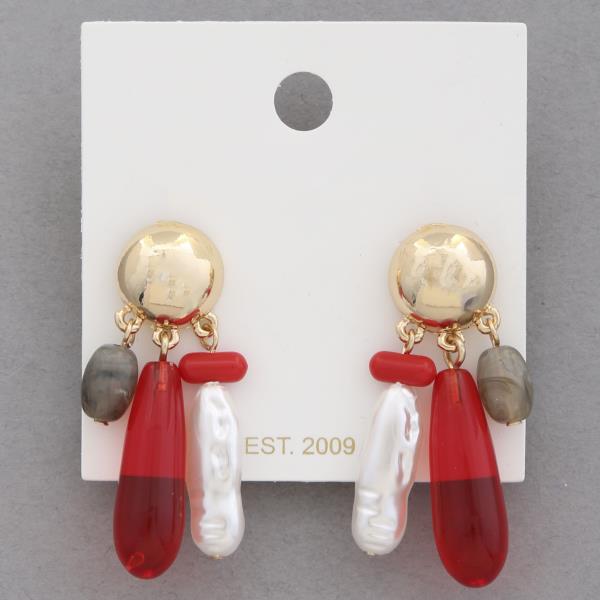 TRANSPARENT BEADED DANGLE EARRING