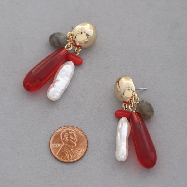 TRANSPARENT BEADED DANGLE EARRING