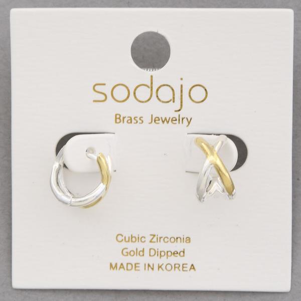 SODAJO TWO TONE HUGGIE EARRING