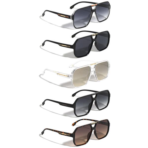 TOP BAR ACCENT MODERN GEOMETRIC AVIATORS SUNGLASSES 1DZ