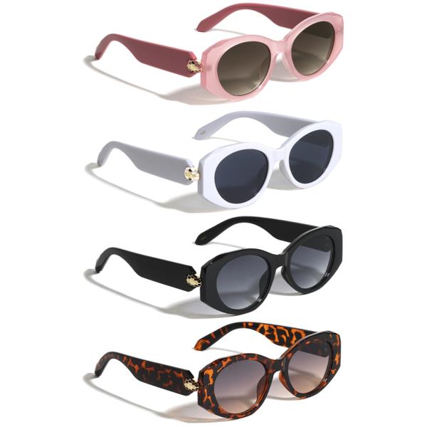 SNAKE HINGE FASHION OVAL GEOMETRIC SUNGLASSES 1DZ