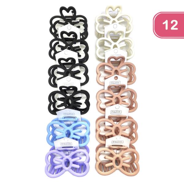 RIBBON HAIR CLAW JAW CLIP (12 UNITS)