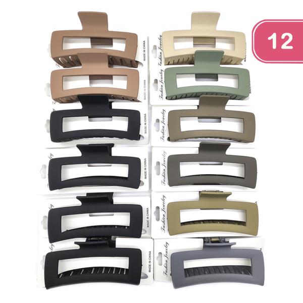 RECTANGLE HAIR CLAW JAW CLIP (12 UNITS)