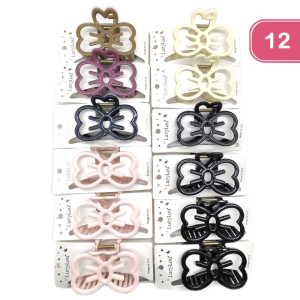 RIBBON HAIR CLAW JAW CLIP (12 UNITS)