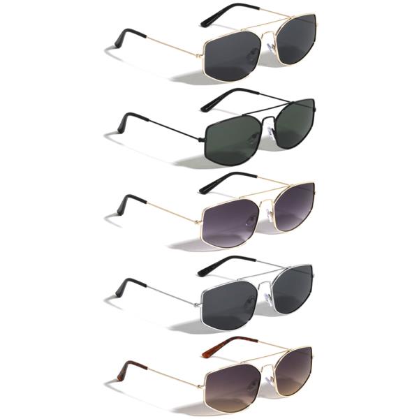 BASIC METAL GEOMETRIC AVIATORS SUNGLASSES 1DZ