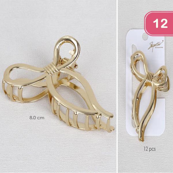 RIBBON METAL HAIR CLAW JAW CLIP (12 UNITS)