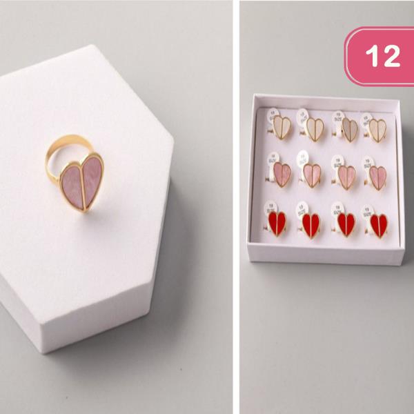 ACRYLIC SPIT HEART RING (12 UNITS)