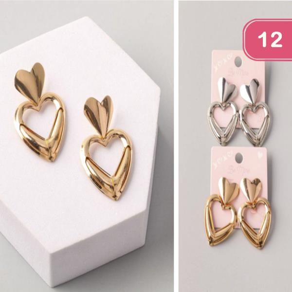 METAL HEART DOOR KNOCKER EARRING (12 UNITS)