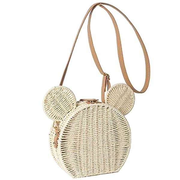 MICKY SHAPED WOVEN CROSSBODY BAG