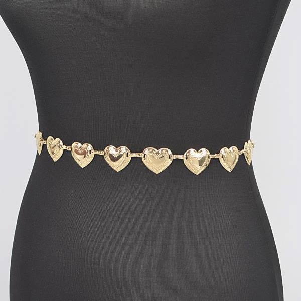 HEART SHAPE METAL CHAIN BELT