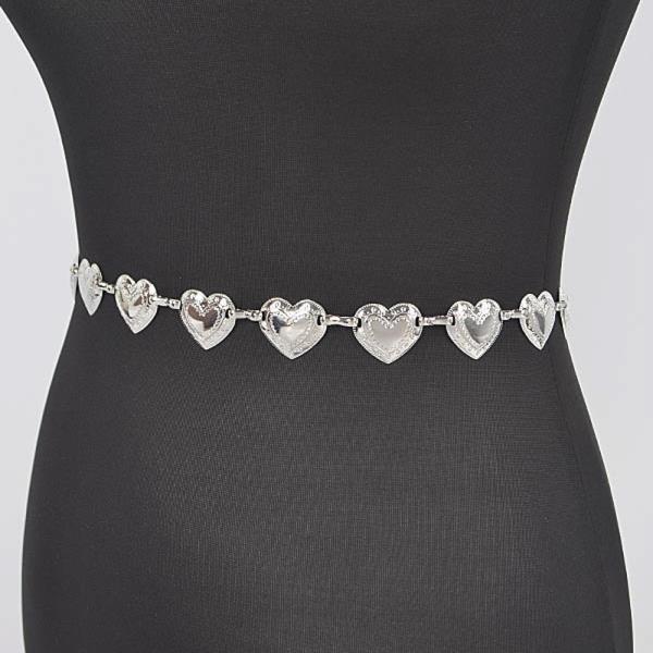 HEART SHAPE METAL CHAIN BELT