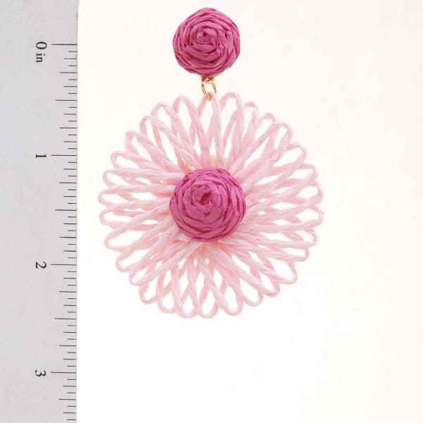 FLOWER RAFFIA DANGLE EARRING