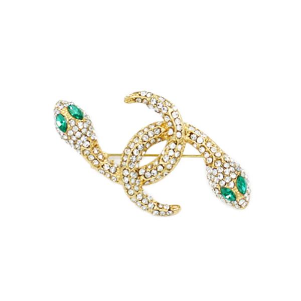 SNAKE RHINESTONE BROOCH