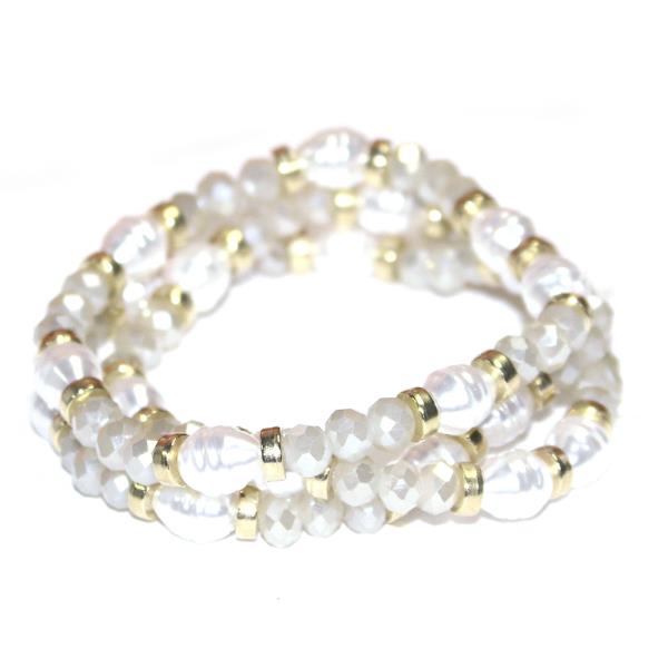 PEARL BEAD STRETCH BRACELET SET