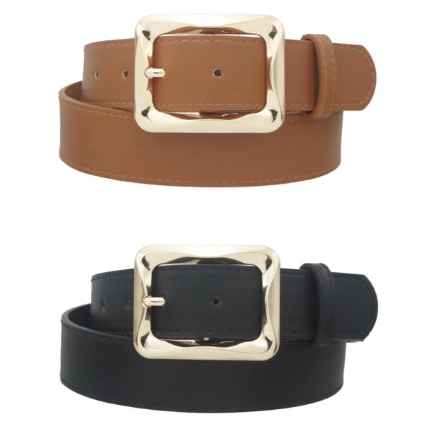 PLUS SIZE ANGLED BAR RECTANGLE DUO BELT