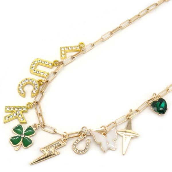 SAINT PATRICK`S DAY MULTI CHARM NECKLACE